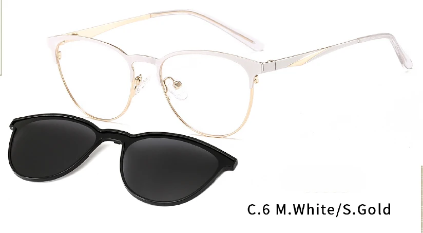 New design optical frame with  Metal Optical Eyeglasses Magnetic glasses frame Clip on Sunglasses