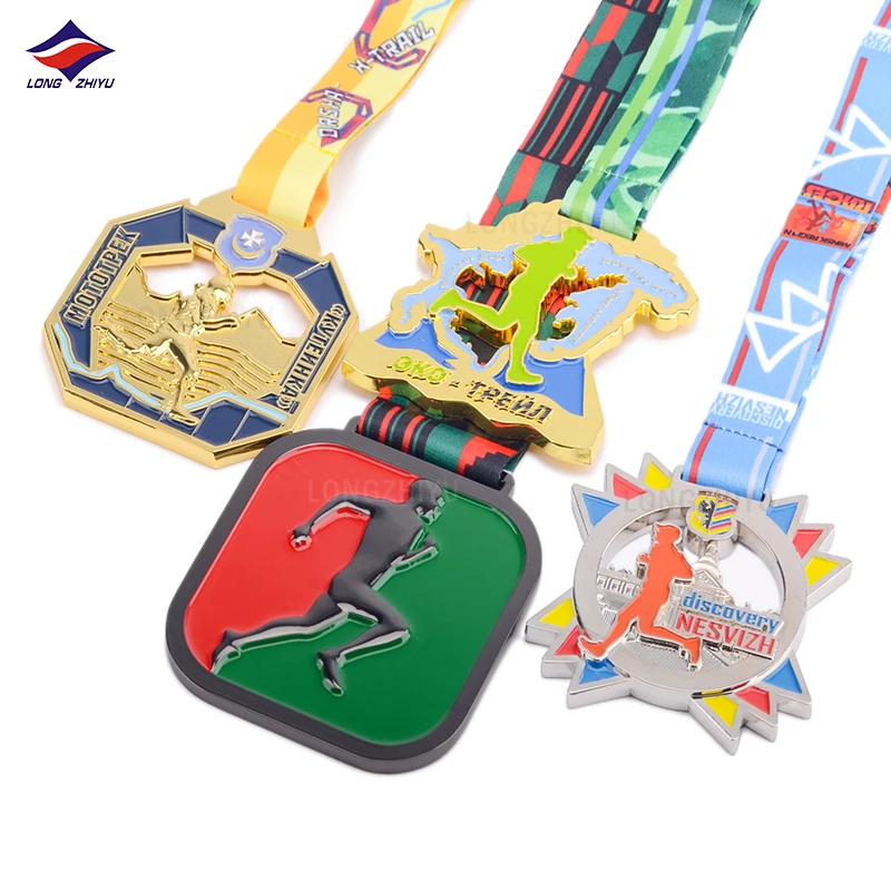 Longzhiyu metal marathon medals factory cheap custom cartoon 5k run sports medals wholesale diecast bottle opener medals
