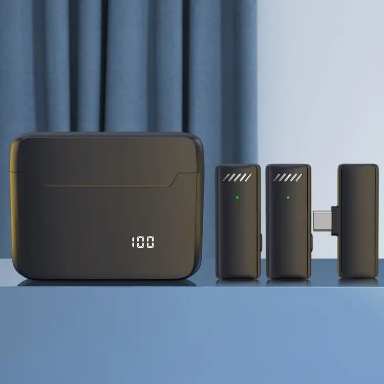 New wireless lavalier microphone with charging bin for mobile phone live broadcast outdoor recording noise reduction radio