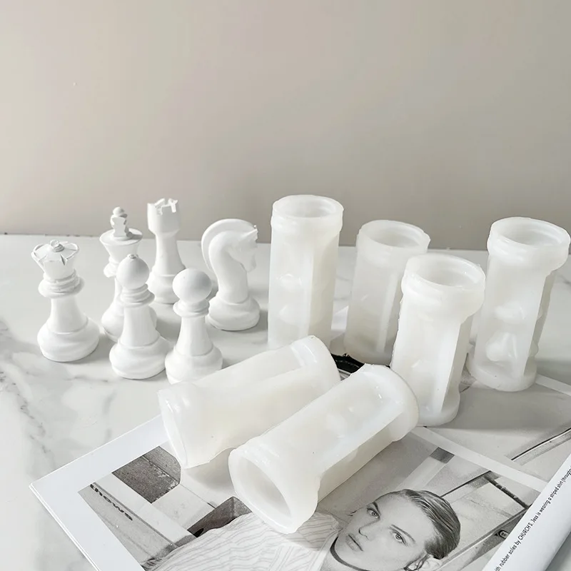 3D Chess Candle Silicone Mold Handmade Aromatherapy Candle Wax Mold Creative Ornament UV Resin Mould DIY Craft Making Home Deco