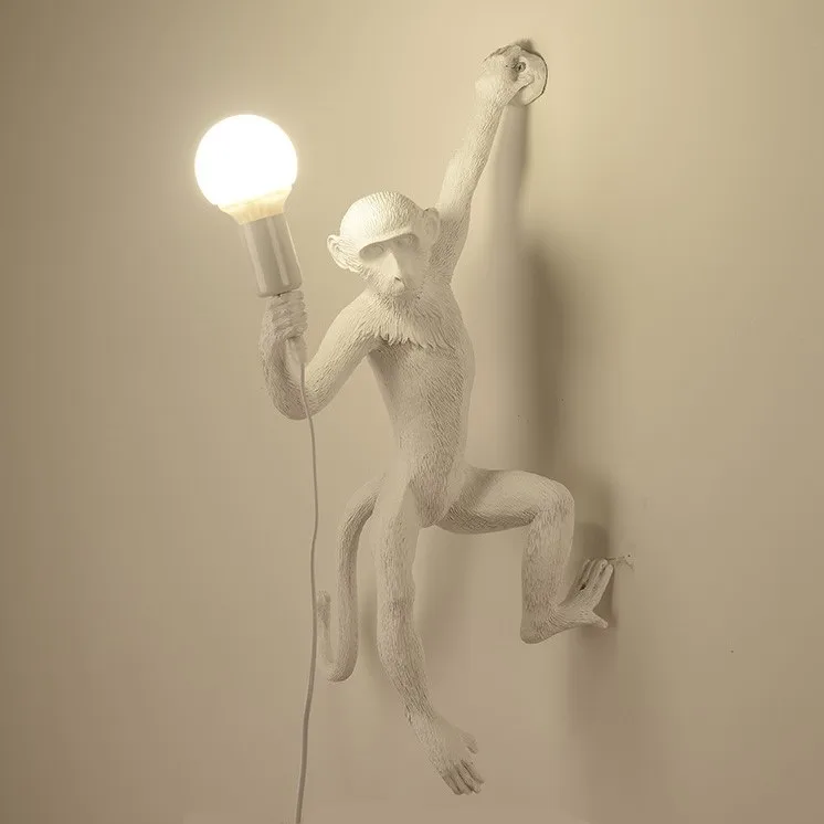 Fiberglass Monkey Lamp E26 E27 Bulb Art Wall Light