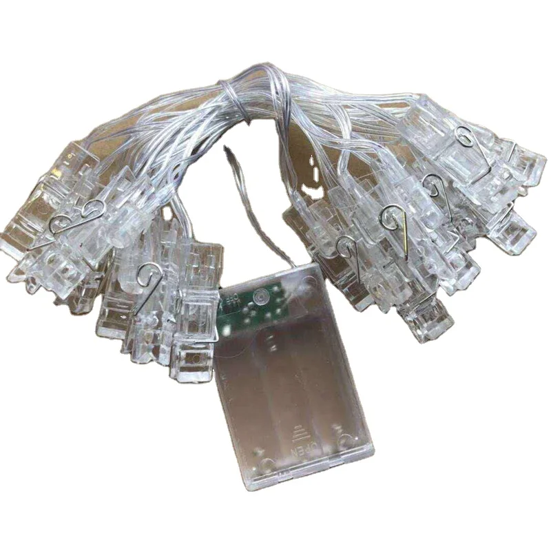 LED String lights Card Photo Clip Holder Fairy Garland lamp For Christmas New Year Wedding Party Decoration Battery holiday lamp