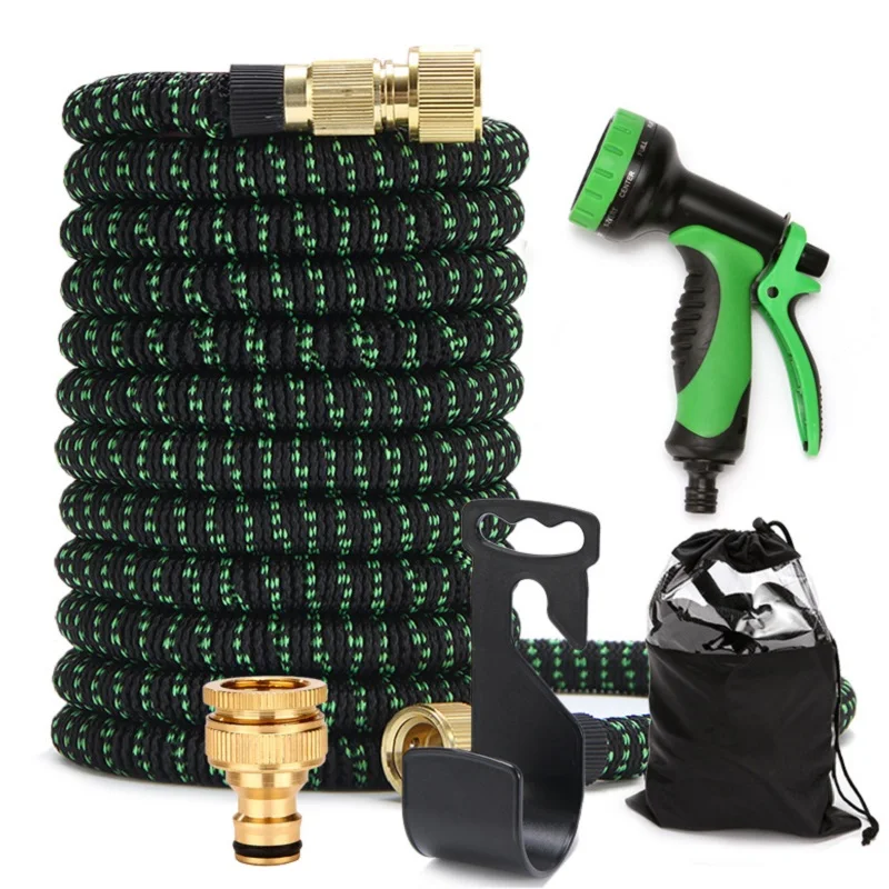 Expandable Magic Garden Hose Flexible High Pressure Extension 100ft Green Household Watering Cleaning Pipe Black Car Wash Hose