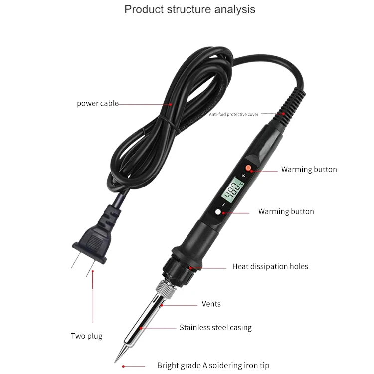 Hot Sale 220V 80W Adjustable Temperature Electric Soldering Iron for pyrography