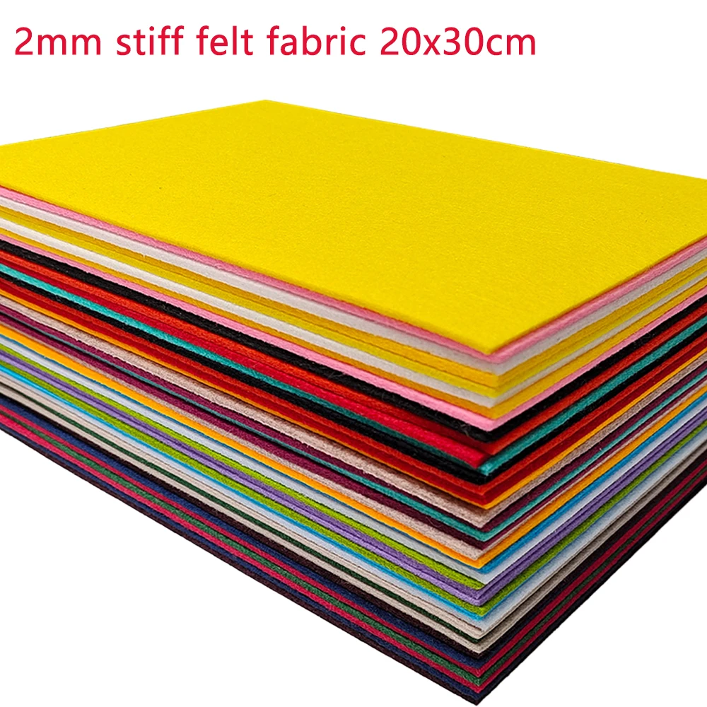 2mm thick stiff felt sheets for crafts toy home decorations with 10pcs pack with factory BSCI audit