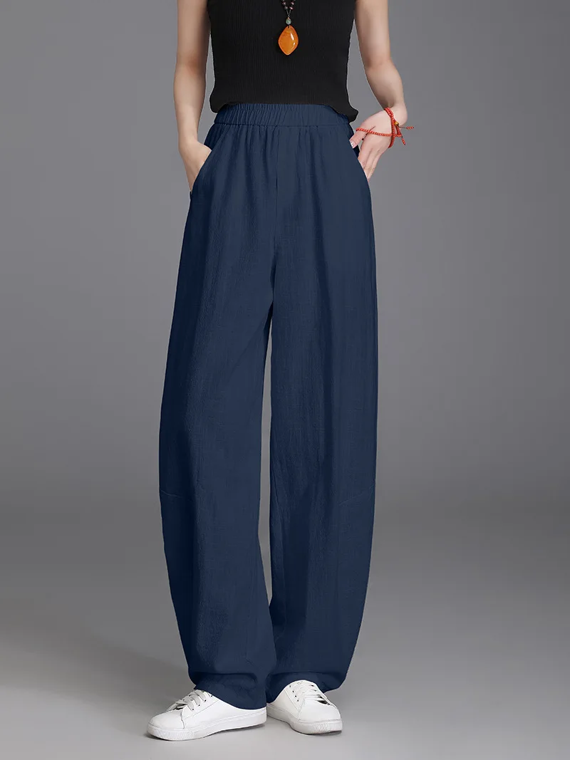 Narrow Slim Cool Pants for Women Custom Linen Cotton New Banana Wide Leg Trousers