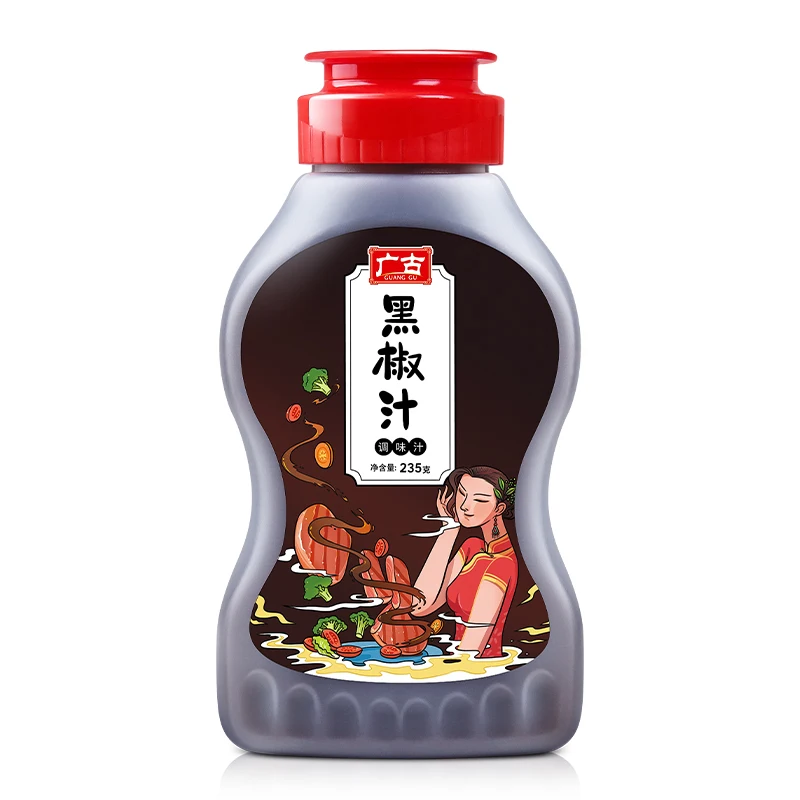 Wholesale High Quality Black Pepper Sauce 235g Convenient Bottled Pepper Corn Seasoning Sauce