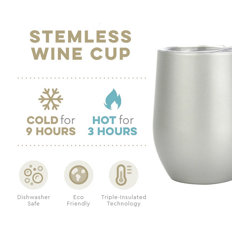 
Promotion Thermal Mugs Stainless Steel Stemless Wine Glass Tumbler Cup Fashionable Promotion Thermal Mugs Stainless Steel Stemless Wine Glass Sublimation Cup Fashionable