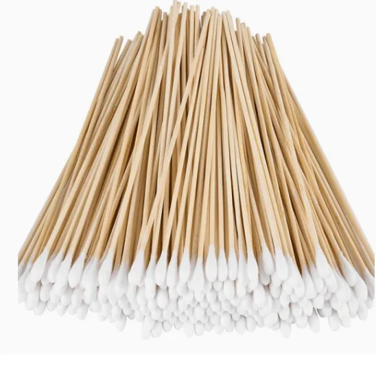 Medical Consumables Disposable Wooden Stick Cotton Ball Surgical Bamboo Cotton Swab