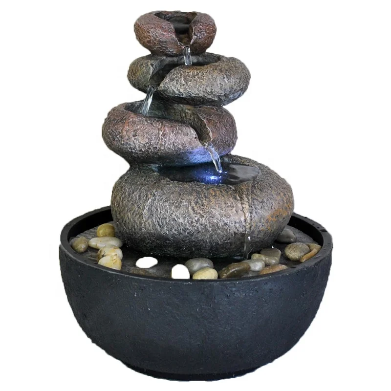 
Resin bamboo tabletop relaxing water fountain indoor for home decoration 