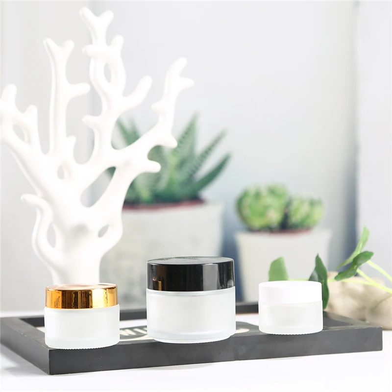 2021 Amber cosmetic glass bottle face eye cream tea-color glass bottle jar sample bottle