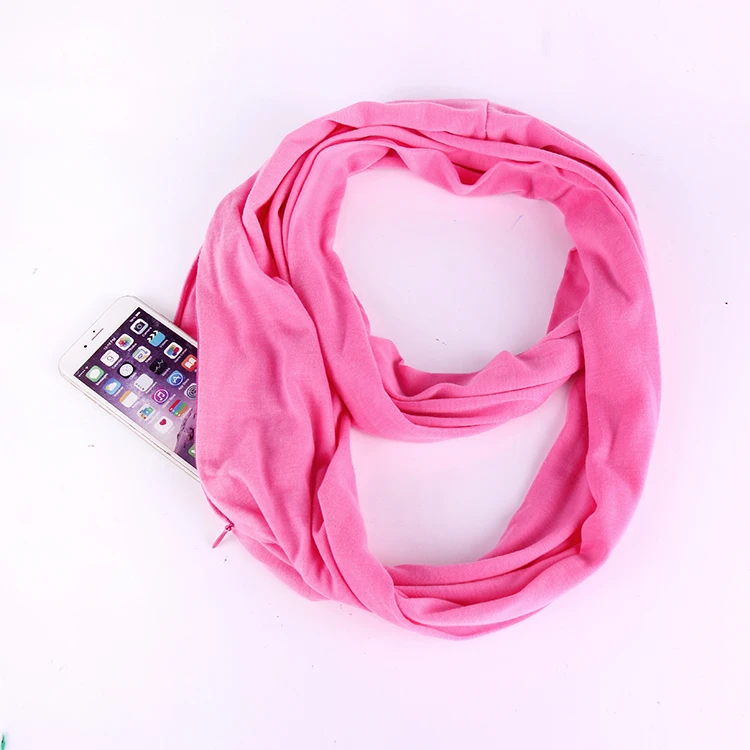 In The Fall And Winter Of Multi-functional Storage Scarf Other Scarves & Shawls Women  Solid Color Fabric Scarf