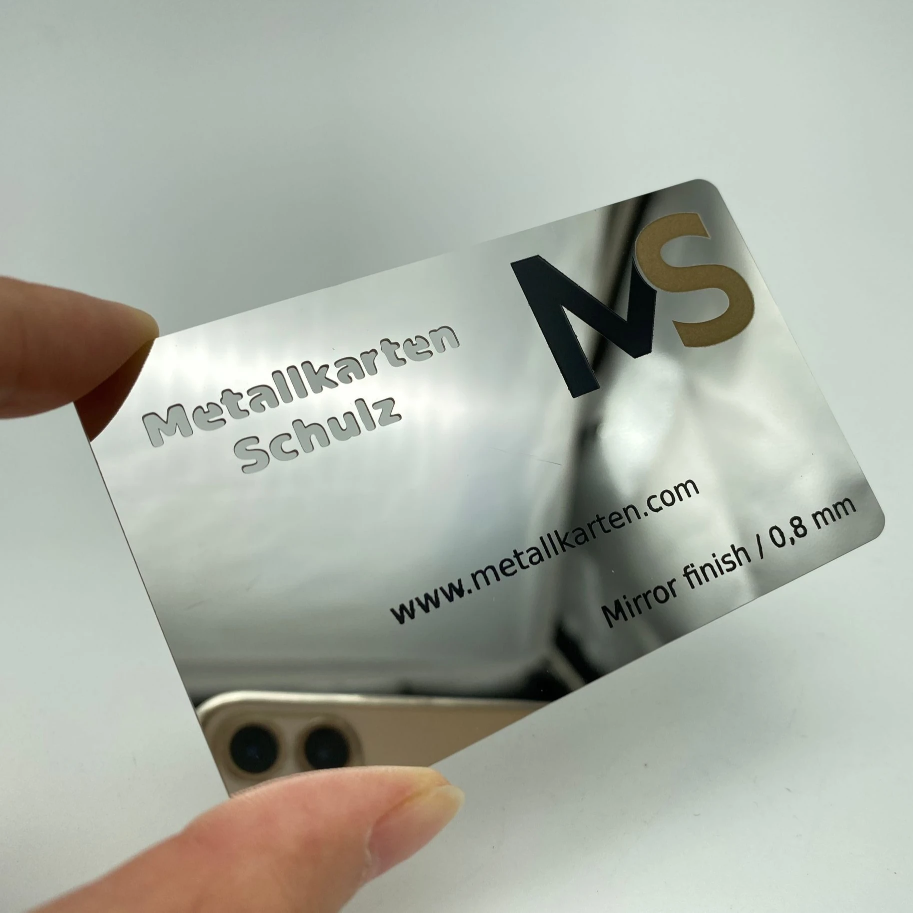 DU mirror silver business metal cards