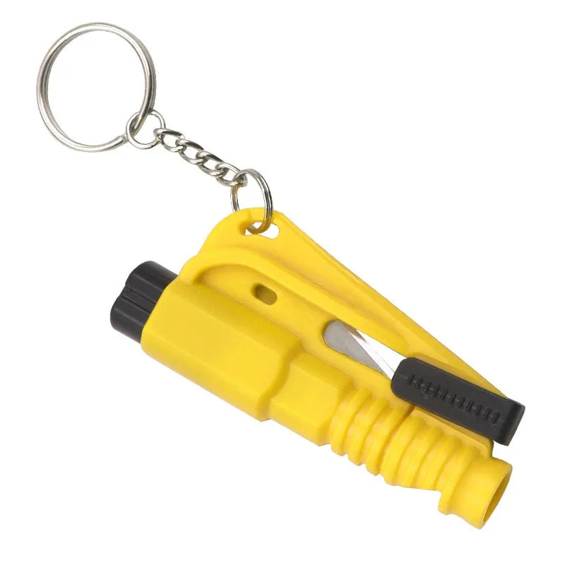 Life-Saving Tool Car Safety Hammer Auto Emergency Alarm Whistle Glass Window Breaker Keychain Seat Belt Cutter Keyring