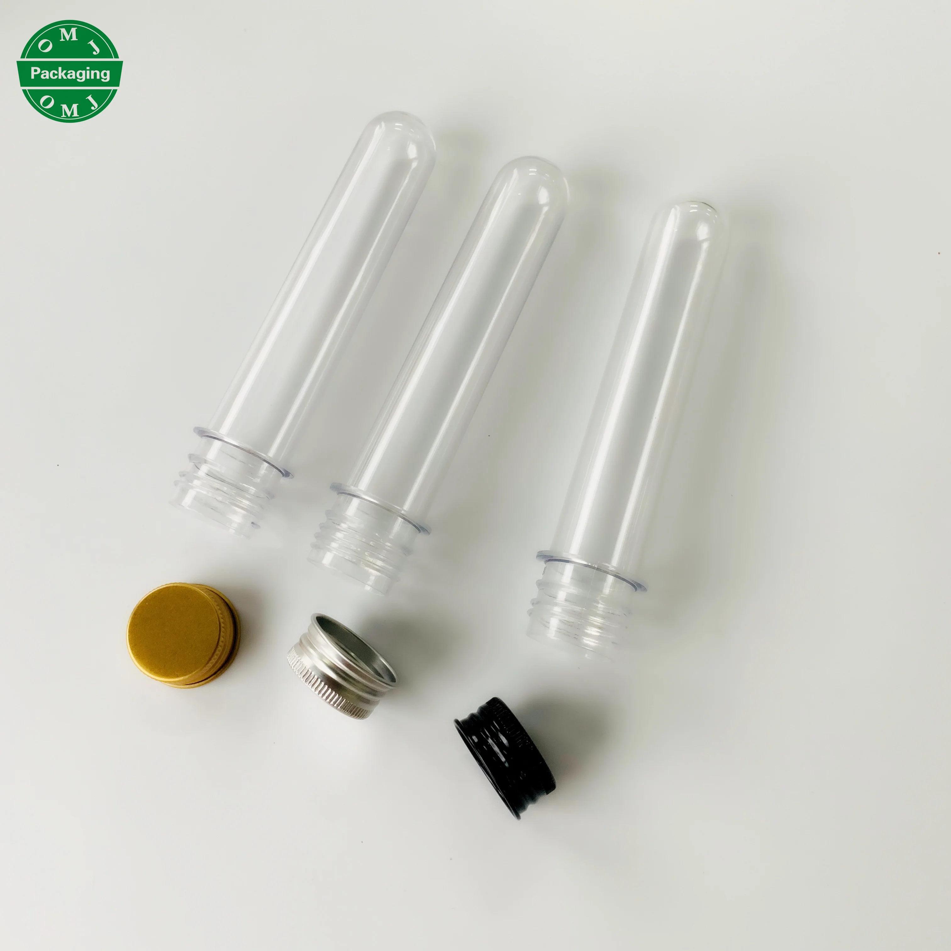 In stock fast shipping round bottom plastic test tube 40 ml with screw cap for USB storage