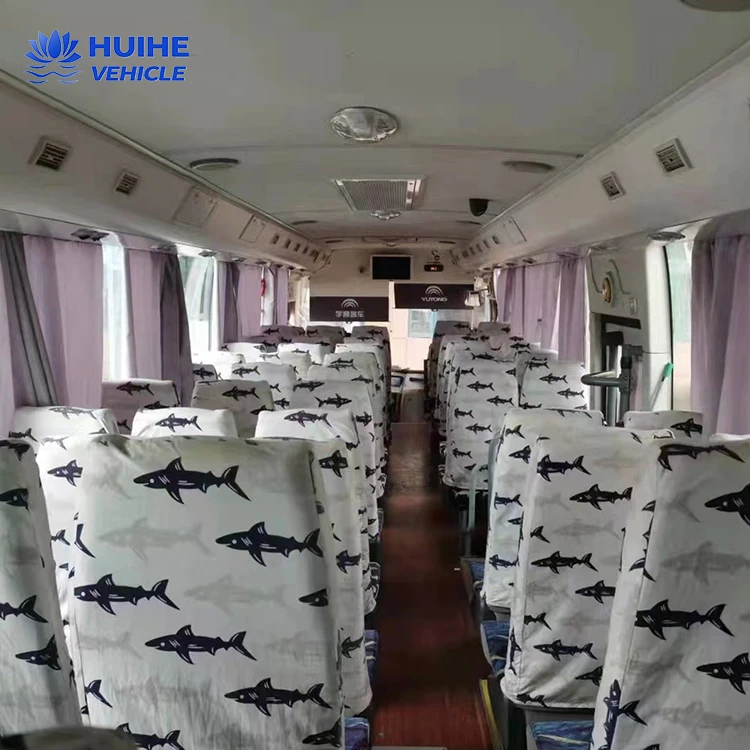Refurbished Used Coach Bus Steering with Air Conditioner For Long Distance Transportation
