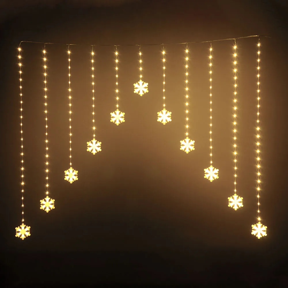 Лидер продаж 1 5 м 230LED кожаная ледяная лампа со снежинками Рождественское украшение освещение для праздничной комнаты