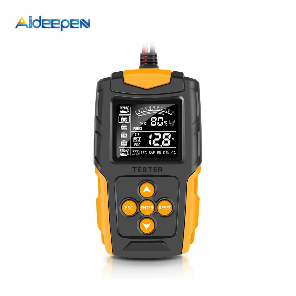 12V 24V Car Battery Tester for Wet/GEL/SLA/Flooded/EFB/Lead-Acid/AGM Battery Analyzer Test Tool Digital Analyzer Tester