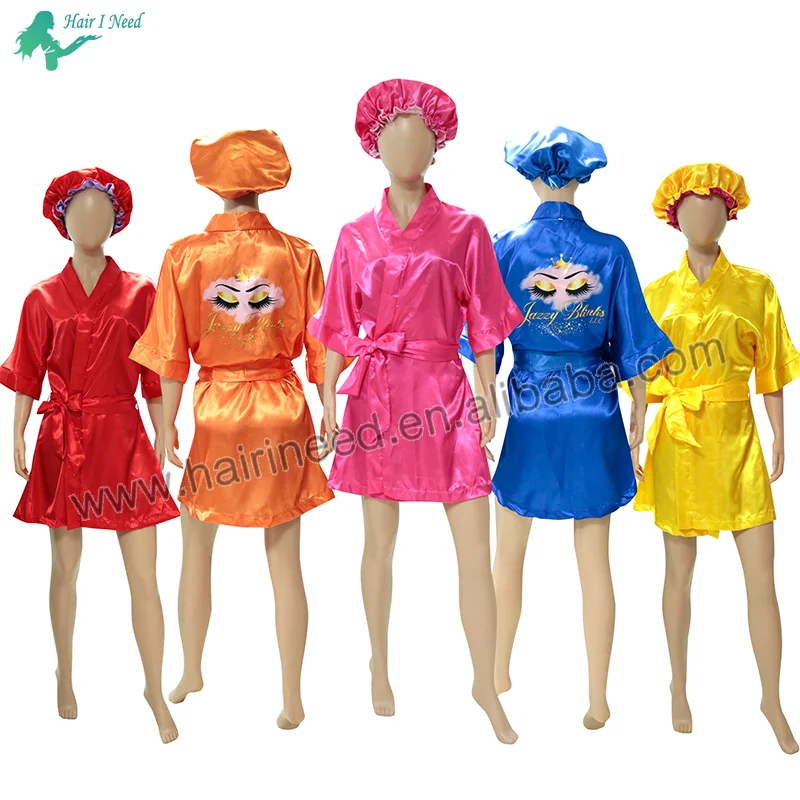 Luxury Sleepwear Women Night Dress Sexy Pajamas Custom Logo Robe Wedding Bridesmaid Long Sleeve Silk Satin Night Gowns For Woman