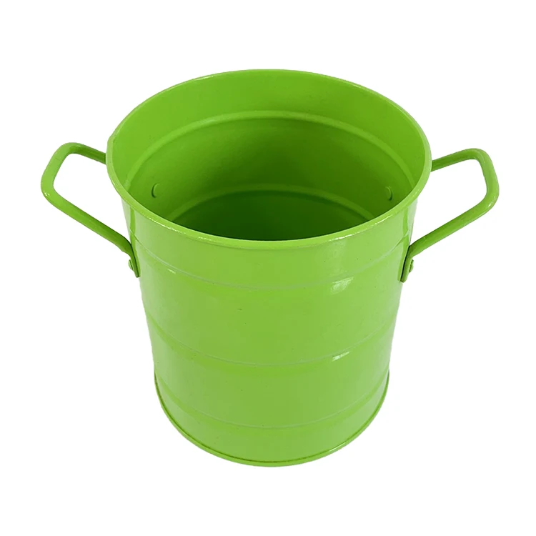 Wholesale 2 litre green or customized galvanized steel metal pail with side handle