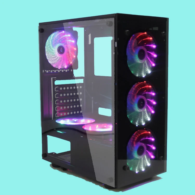 Cooling Gaming Computer Case Rugged Pc ATX M-ATX ITX Cpu Cabinet Cool Atx Full Tower Desktop with Lcd Acrylic Mid Tower Glass HD