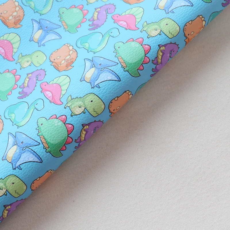 
Low MOQ heavyweight waterproof custom vinyl printed faux leather for hairbows 