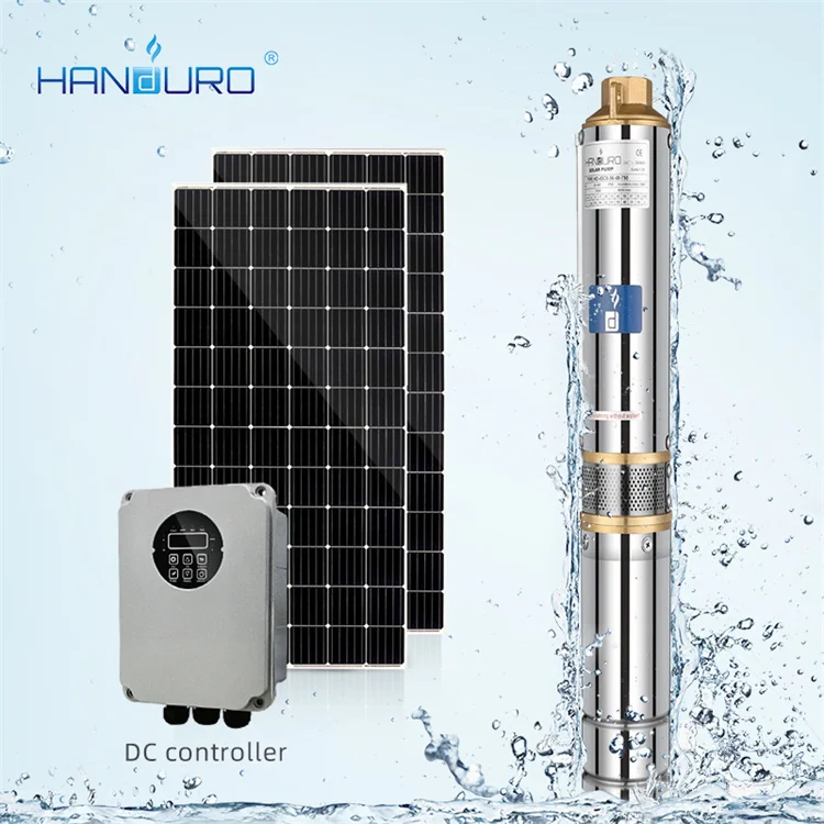 Handuro Wenling Bomba De Agua Factory Outlet 3Inch 2Hp 100 Meter 100M Borehole Solar Deep Well Submersible Water Pump System