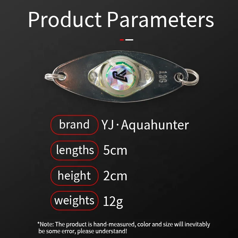 LED Fishing Spoons Underwater Flasher Lights 5cm Metal Bait Saltwater Bass Trolling Deep Drop Light