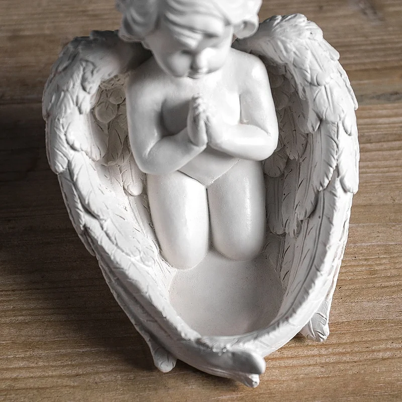 Crafts Home Decoration SCULPTURE Angels Modern Resin Europe White Angel Statue Cherub