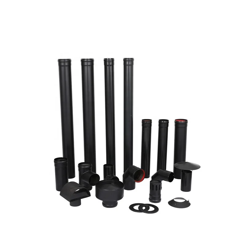 80 mm Diameter Black Pellet Smoke Pipe Kit For Pellet Stove