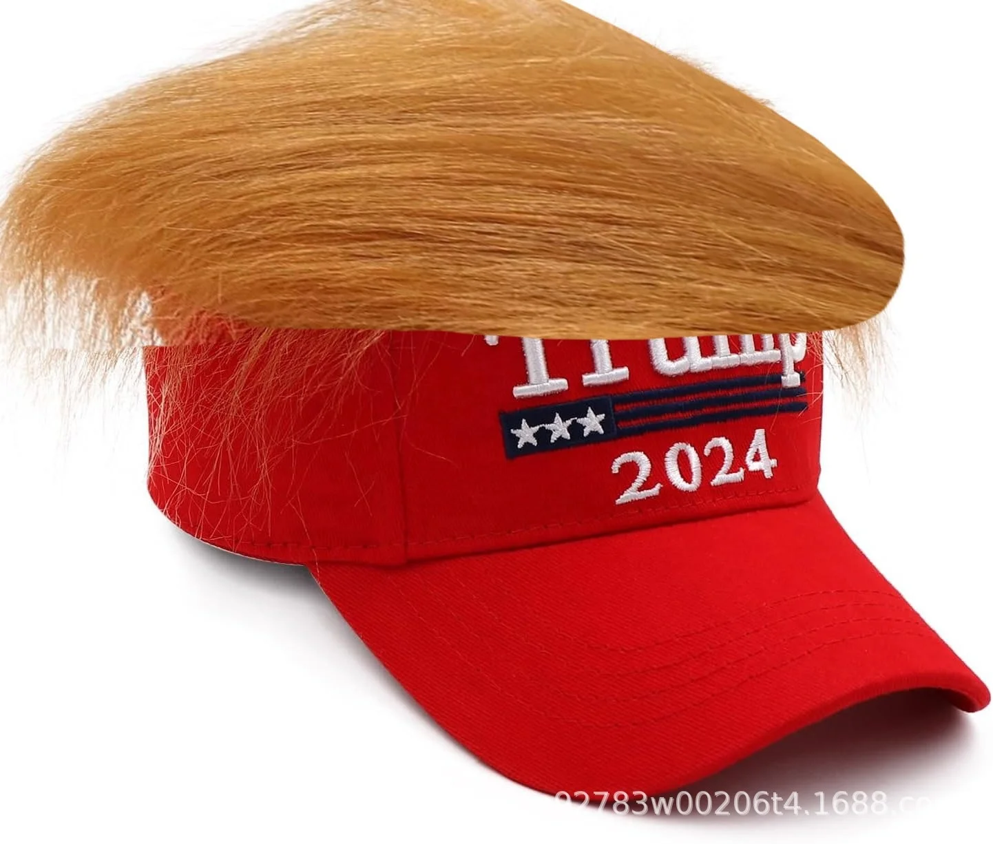 Wholesale Red Cotton Baseball Cap Wig Hats Cap For Men Women Embroidery  USA flag Letters 2024 MAGA Hat