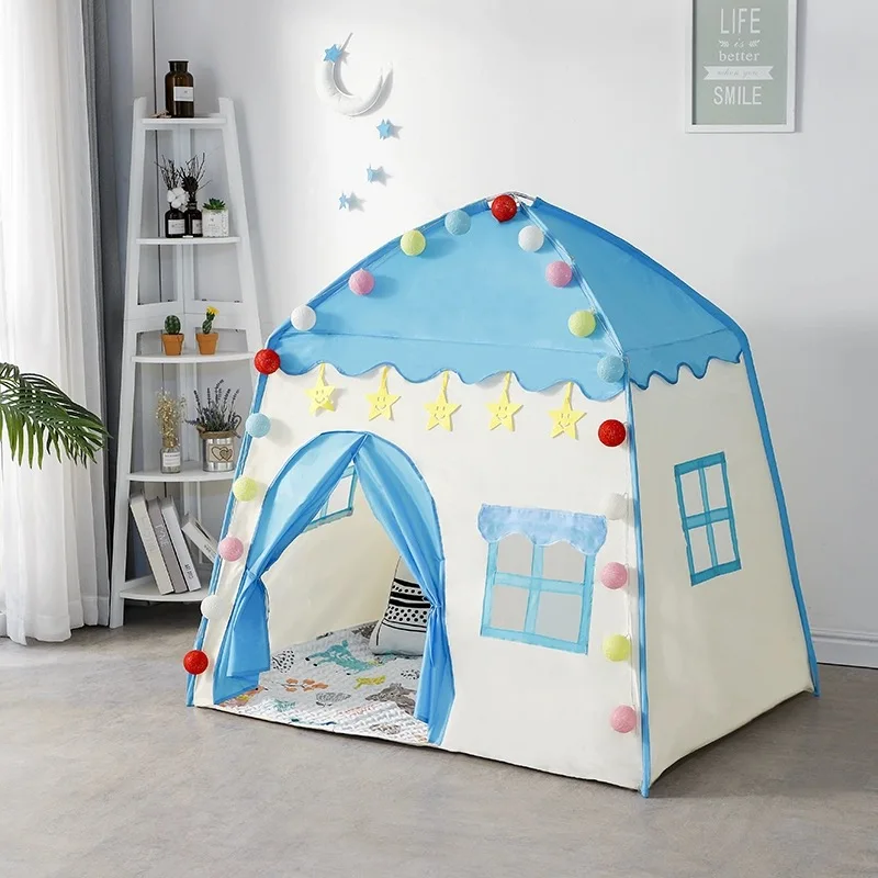 Popular Hot Polyester Fabric Activity Girls Boys Princess Castle Tent Baby Indoor Foldable Teepee Playhouse Toy Tent