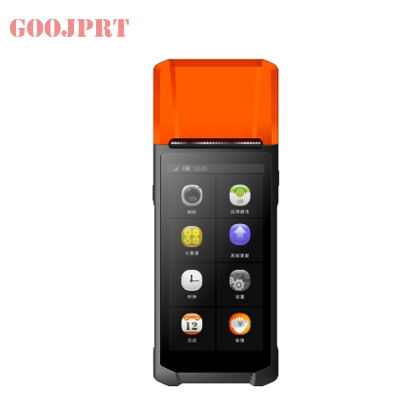 barcode scanner 2D android 8.1 pda thermal printer 5.5inch touch screen handheld POS printer
