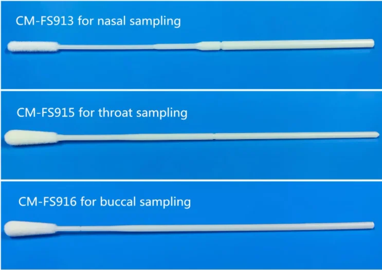 iClean Sterile Medical Dna Testing Oral Nasopharyngeal Sampling Transport Viral Throat Oral Swabs Nasal Nylon Tip Flocked Swab