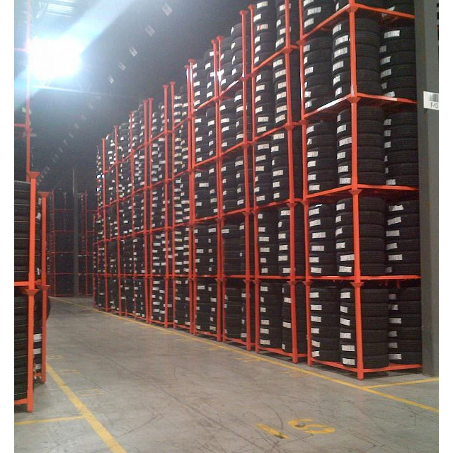 Heavy duty metal commercial storage detachable adjustable warehouse tyre rack for sale