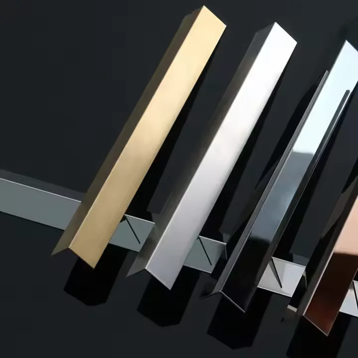 Golden Decoration Profile 304 Stainless Steel Tile Trim L Channel Line Wall Decor Interior Design Shaped Metal