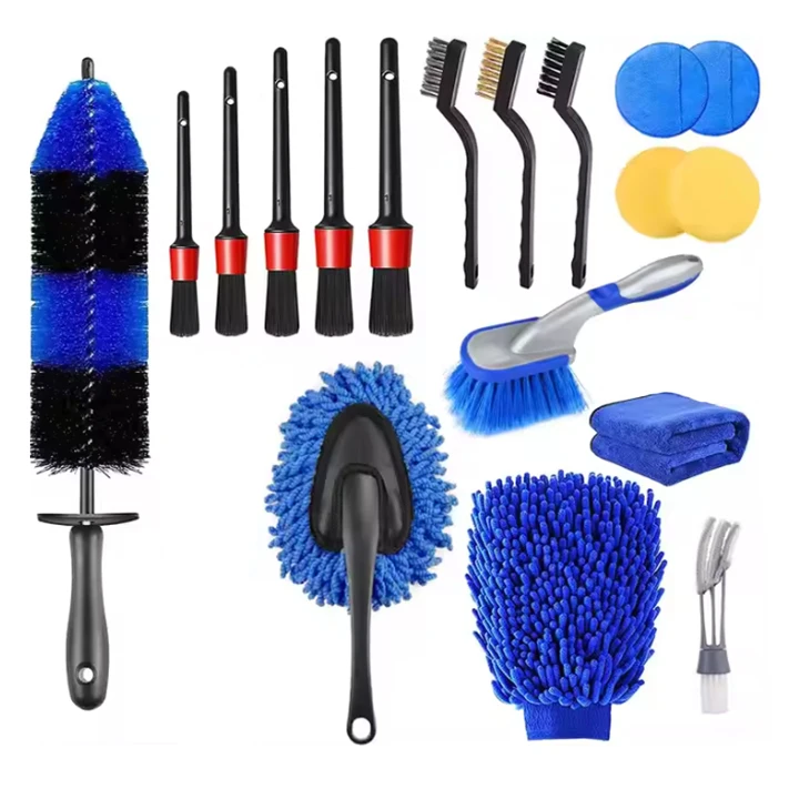 Car Wheel Brush Rims Tire Seat Engine Wash Cleaning Kit Auto Detailing Tool