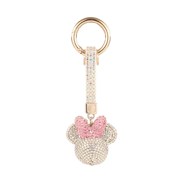 2023 Hot Crystal Tassel Wallet Car Key Chains Metal Full Rhinestone Violent Bear Keychains Accessaries For Women Jewelry
