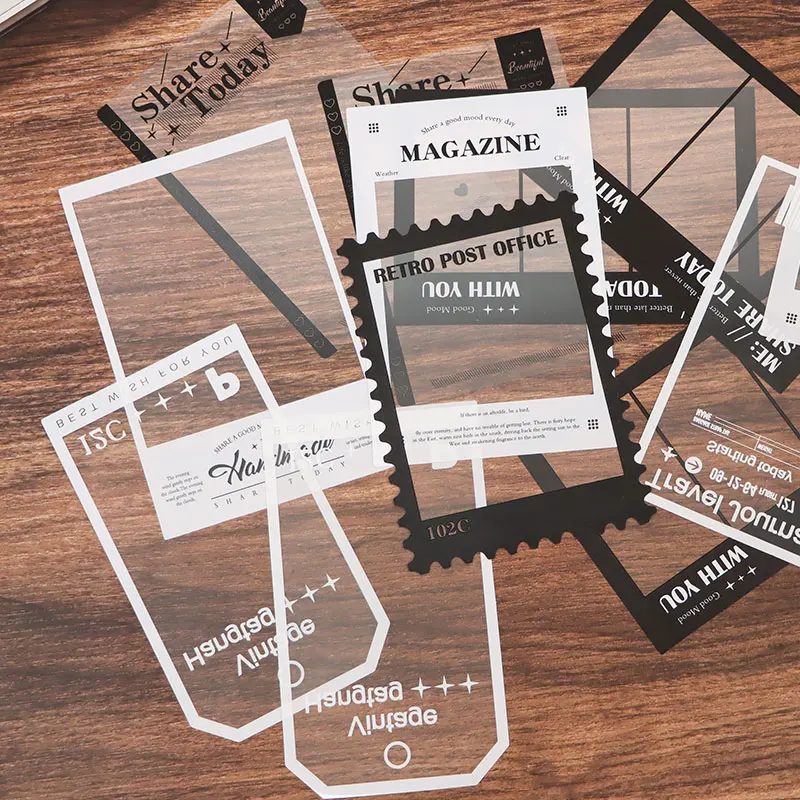 15sheets Vintage Photo Film Frame PET Sticker Package DIY Diary Junk Journal Decoration Label Stickers Album Scrapbooking