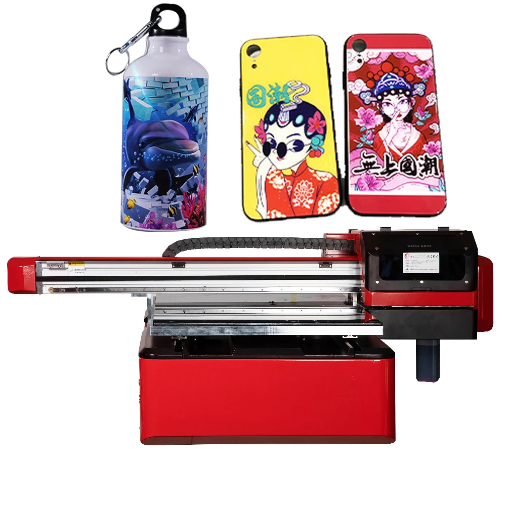 DOMSEM New Arrival Inkjet A1 6090 Uv Flatbed Printer For Epson TX800 /Xp600 Printhead Printing Machine uv dtf printer