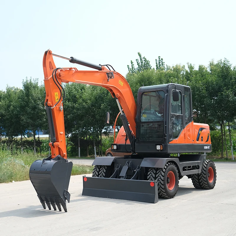 four-wheel drive mini excavator 8 ton wheel hydraulic excavator