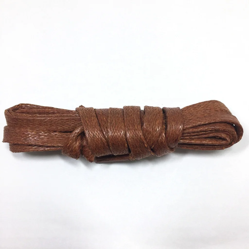 Custom brand leather shoes use cotton flat waxed shoe lace