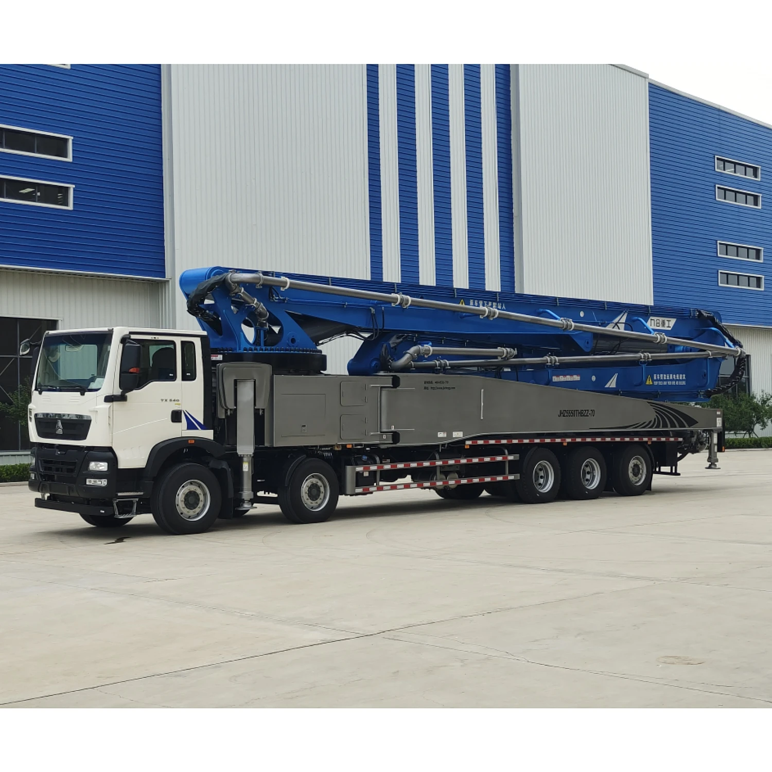 JIUHE Construction Concrete Machine howo chassis cement concrete pump truck 70m concrete pump with remote control and arm
