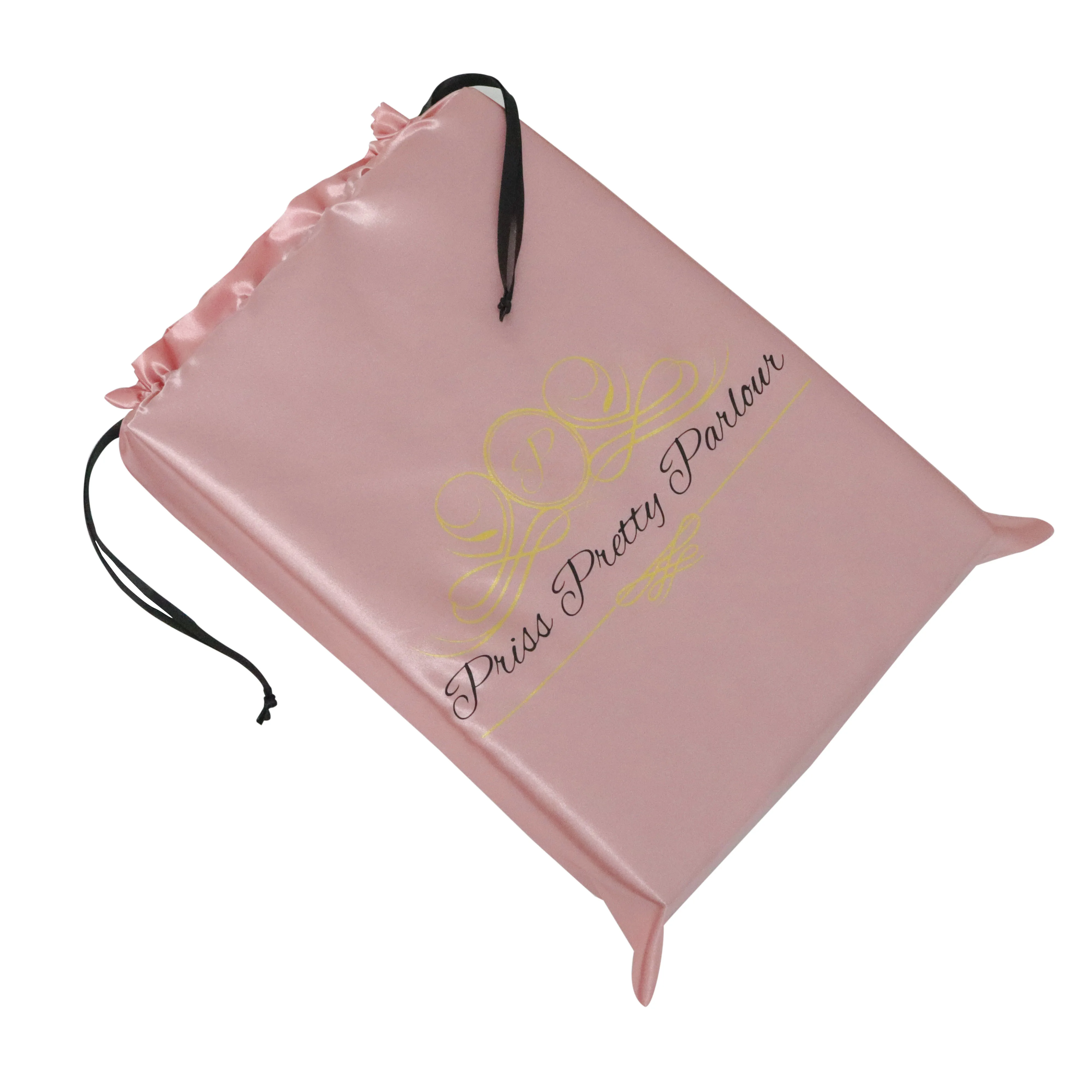 Пылесборник для сумок/обуви, сатиновый пылесборник для париков, упаковка с пользовательским логотипом, сумка на шнурке, розовый мешочек
