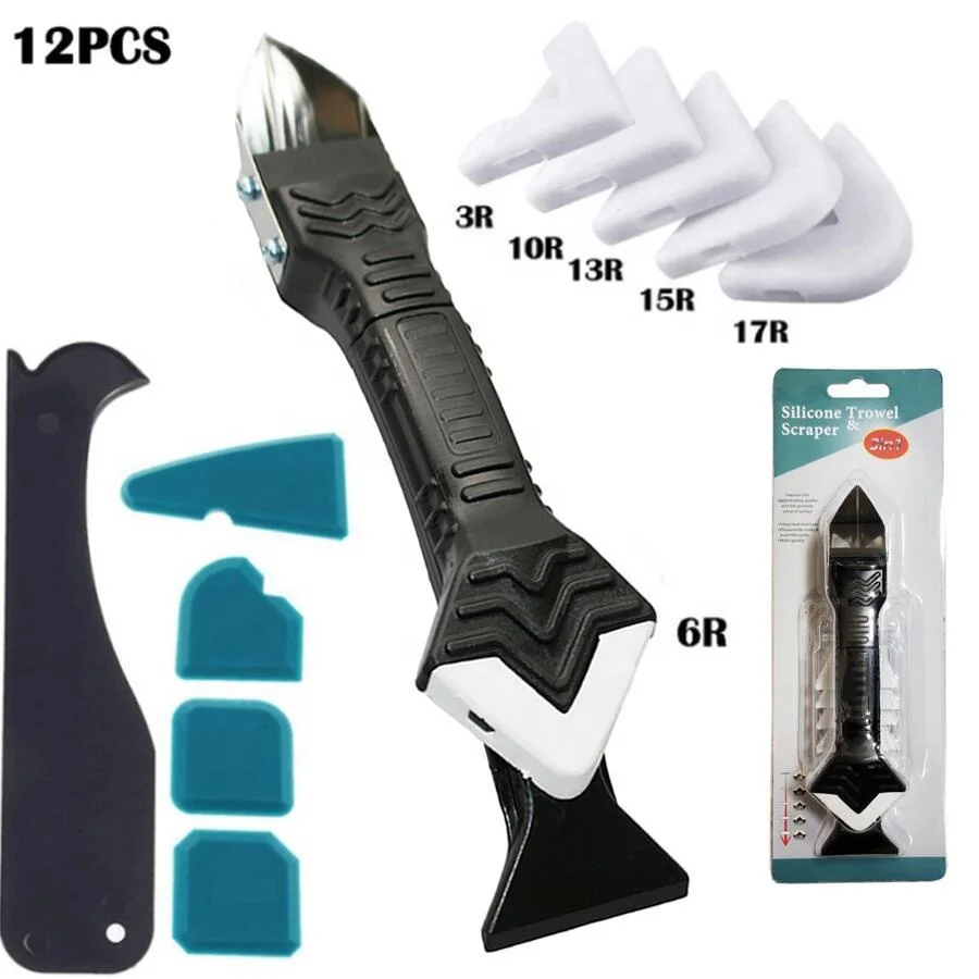 New product tools Popular Professional Caulk Tool Kit 3 in 1 Sealant Scraper and Trowel Silicone Sealant Finishing Tool