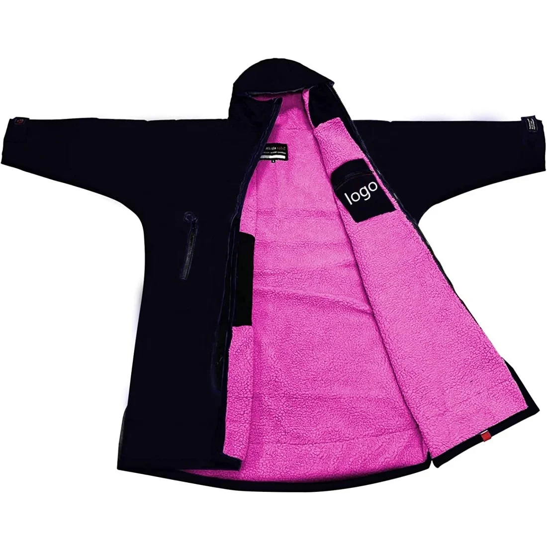 Waterproof Unisex Swim Parka hooded Wetsuit Changing Robe Warm Coat Surf Poncho for Water Sport Beach  Pool