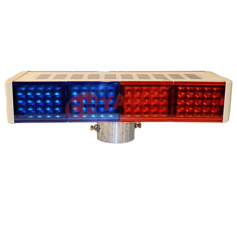Solar Powered LED Strobe Lights Red Blue Road Construction Flashing Traffic Warning LED Lights