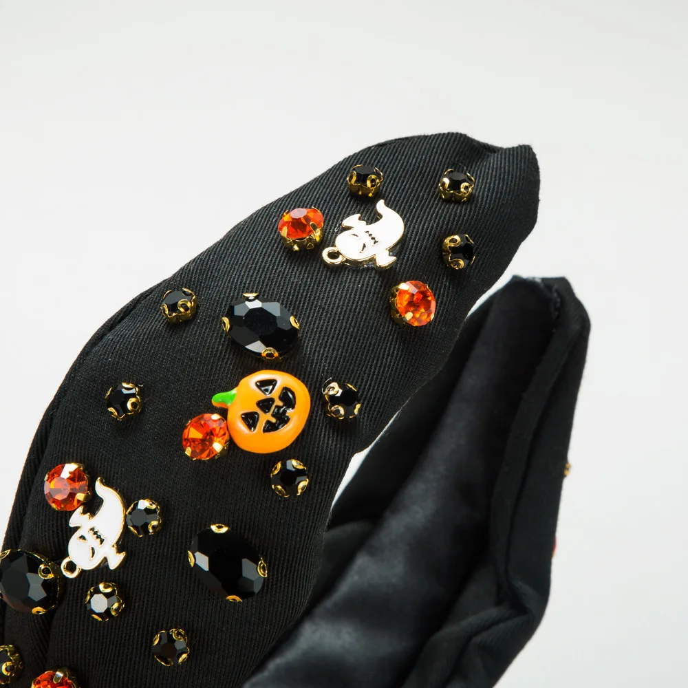 Youyan Hair Accessories New Arrival Ghost Pumpkin Halloween Bow Knot Headband Hairband Fashion Rhinestone Headband For Women
