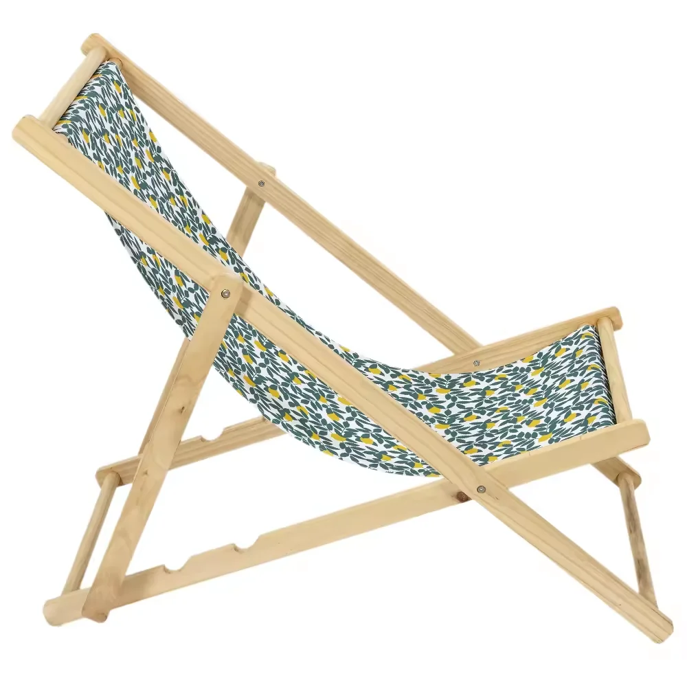 Patio Furniture Outdoor Ultralight Beach Chair Beach Lounger Chairs Foldable Camping Chair Wooden Deckchair