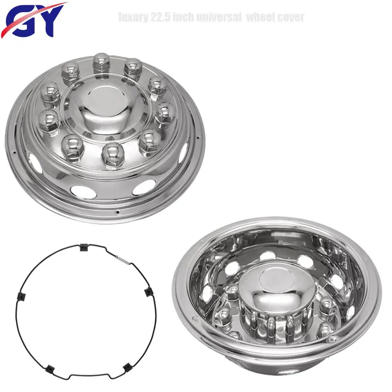 luxury 22.5  inch truck passenger car trailer market universal rear wheel stainless steel wheel cover